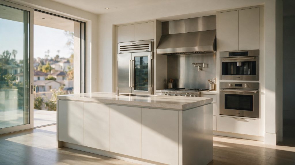Monogram appliance technician working in a Los Angeles home